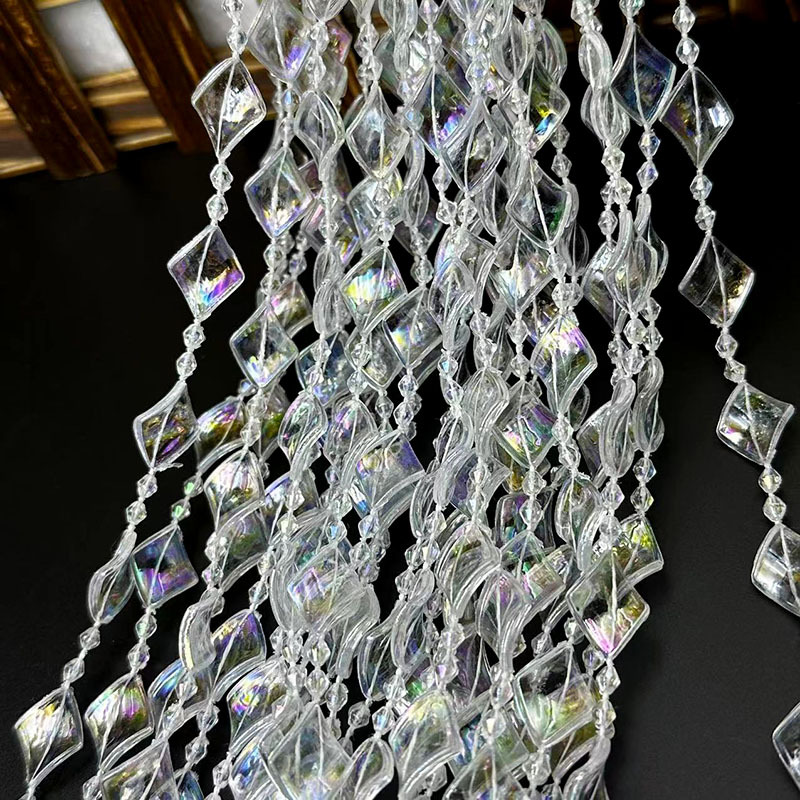 Picture of Acrylic bead curtain line curtain wedding road lead crystal string wedding scene stage ceiling decoration diy door curtain partition