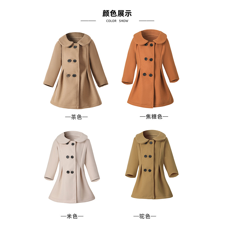 Picture of Cross-border girls autumn and winter foreign-style woolen coat baby winter children's thick warm coat children's clothing wholesale
