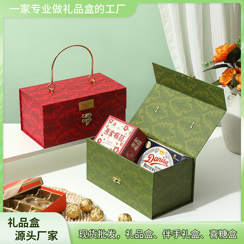 Holiday Empty Souvenir Gift Box New Retro Light Luxury Style High-End Flip Metal Portable Teacher's Day Gift Box