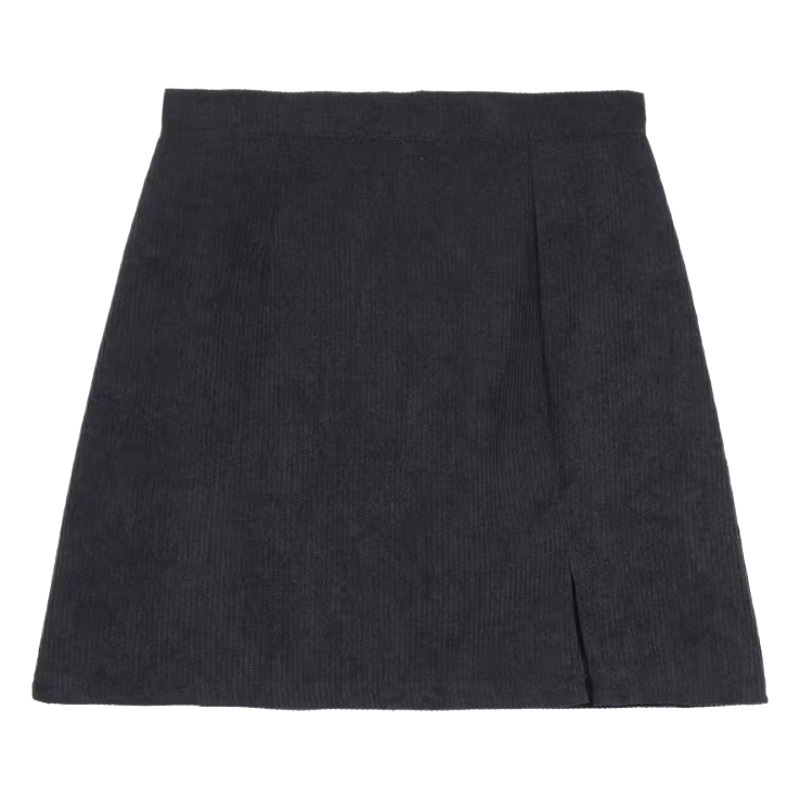 Corduroy Skirt Women's 2023 Autumn and Winter New Sexy Hot Girl Split Hip Skirt Korean High Waist A- Line Skirt