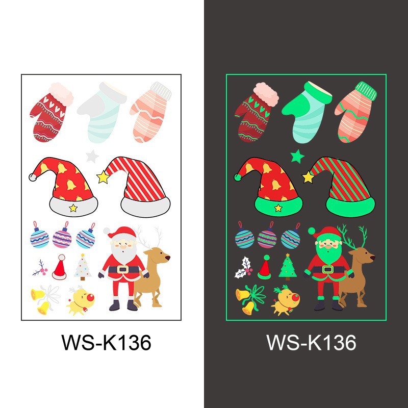 Picture of New Christmas Luminous Tattoo Sticker Children's Cartoon Snowflake Face Decoration Gift Waterproof Sweat Luminous Sticker