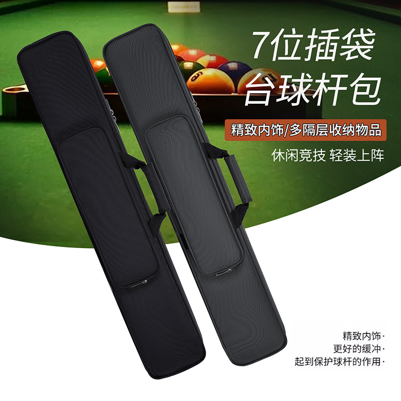 Wholesale Cross-Border Large-Capacity Storage Bag Wear-Resistant Crossbody Oxford Cloth Seven-Hole Half Portable Billiard Cue Bag