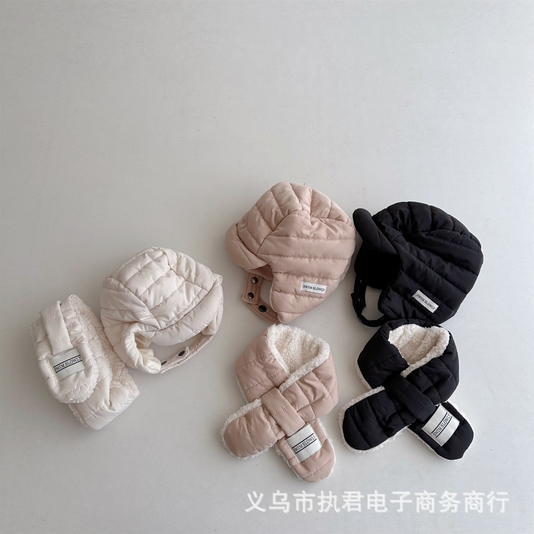 Picture of Winter Children's Lei Feng hat Gary warm earmuffs boys and girls ins Korean style baby suit scarf cold hat