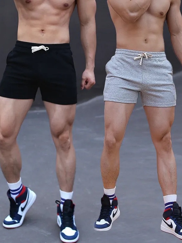Foreign Trade Basketball Shorts Men's Summer Slim-fit Triple Pants Cotton American Style Retro Fitness Running Squat Sports Pants