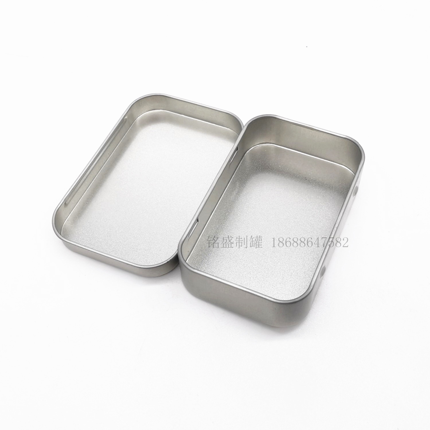 Picture of Square Iron Box Packaging in stock Silver White Push-pull Flip Instagram Small Iron Box with Window Opening Tinplate Box Iron Box
