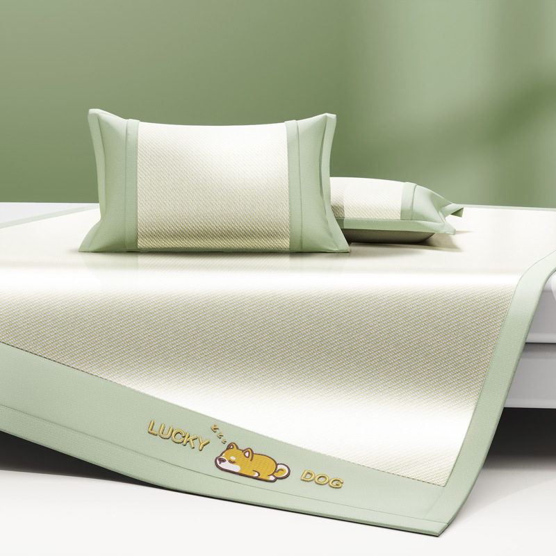 Class A Antibacterial Ice Rattan Mat Three-piece Set Summer Household Double Mat Folding Soft Mat Student Dormitory Single Mat