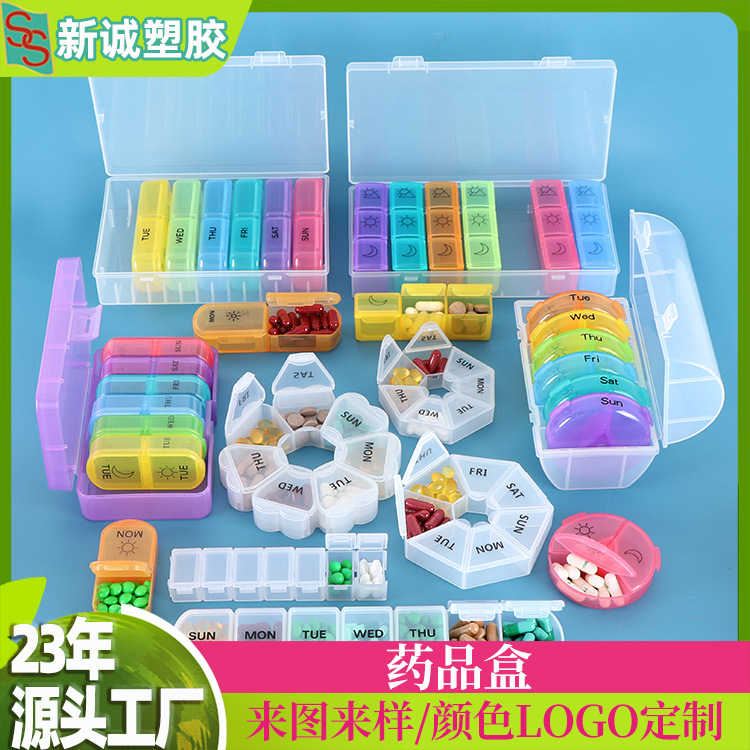7 days a week medicine box custom flip plastic medicine box seven days seven color travel medicine box health care medicine box
