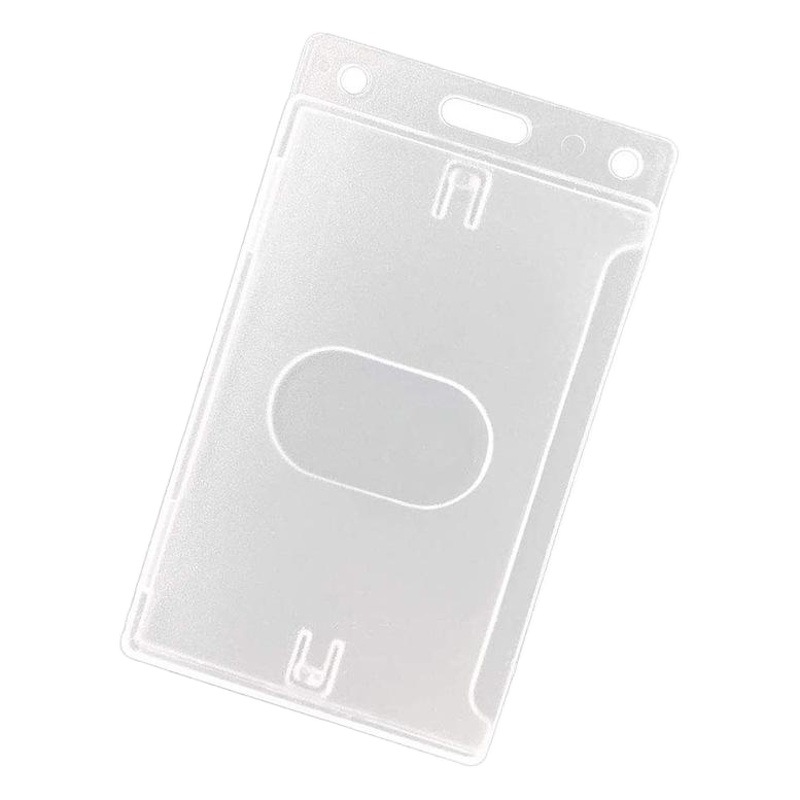 Cross-border e-commerce hot sale thickened PC single card hard plastic transparent thumb slot ABS frosted certificate card holder customization