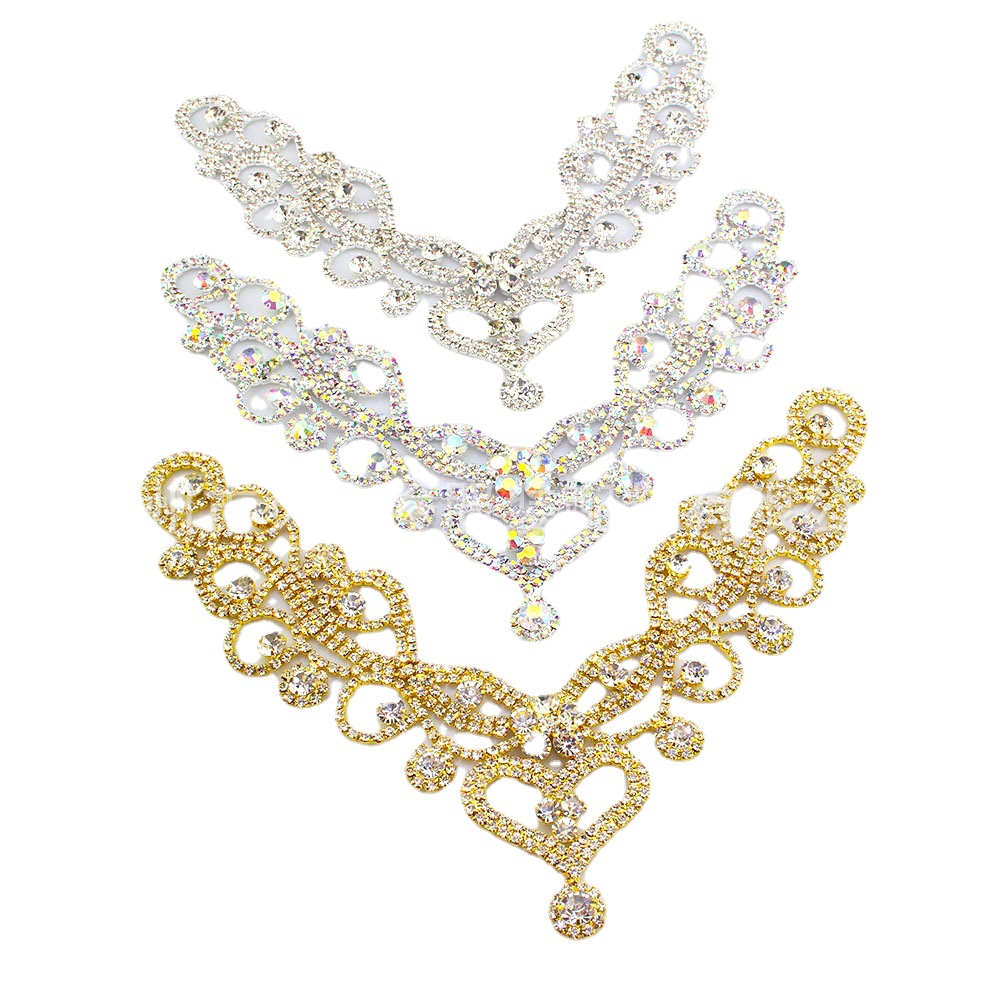 in stock Rhinestone Collar Peach Heart Pendant Diamond Necklace Wedding Dress Neckline Decoration Accessories Garment Accessories