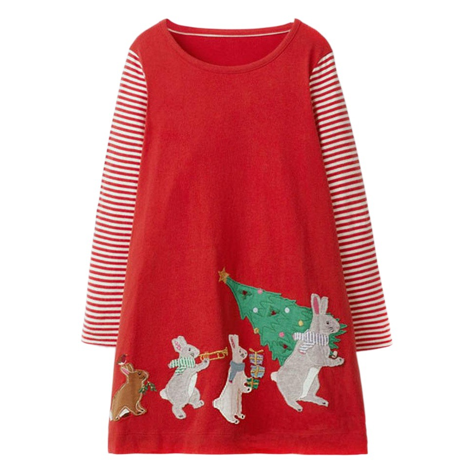 Christmas Knitted Girls' Dresses, European and American Kidsren's Clothing Long-Sleeved Dresses, Autum Kidsren's Long-Sleeved Skirts Distribution