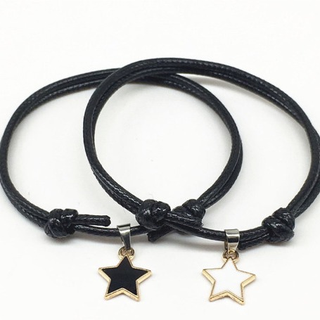 Korean Wax Thread Bracelet for Women Five-Pointed Star Double-Layer Leather Adjustable Personalized Bracelet Unisex New Star Bracelet
