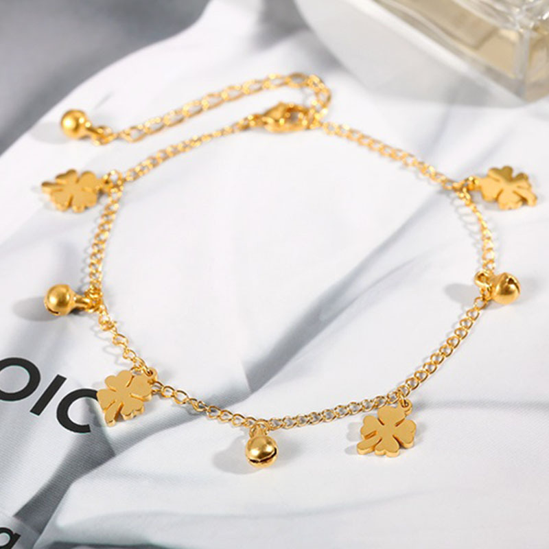Korean Style Elegant Flower Bell Titanium Steel Bracelet Women's Ins Simple Personality Bracelet All-match Student Girlfriend Trendy Bracelet