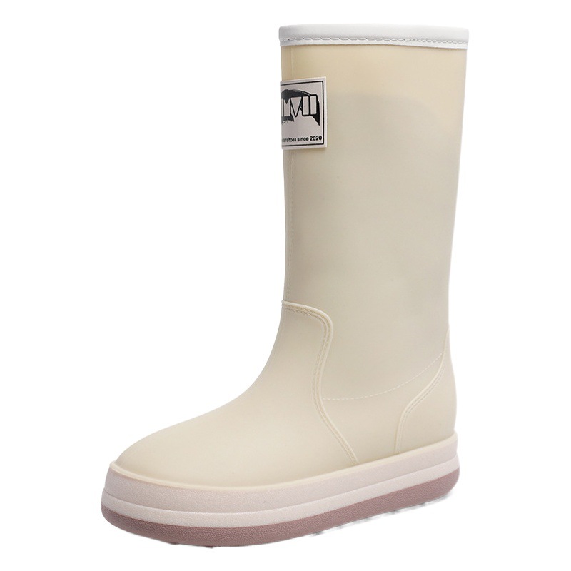 New couple thick-soled high-top rain boots camping rain boots outdoor wading drawstring upstream fishing waterproof non-slip water shoes