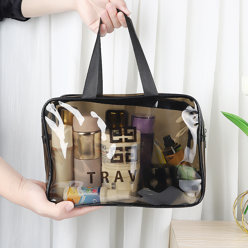 Picture of Transparent Cosmetic Bag Pvc Toiletry Bag Business Trip Cosmetics Bag Waterproof Large Capacity Satchel Cosmetic Bag Cosmetics Bag
