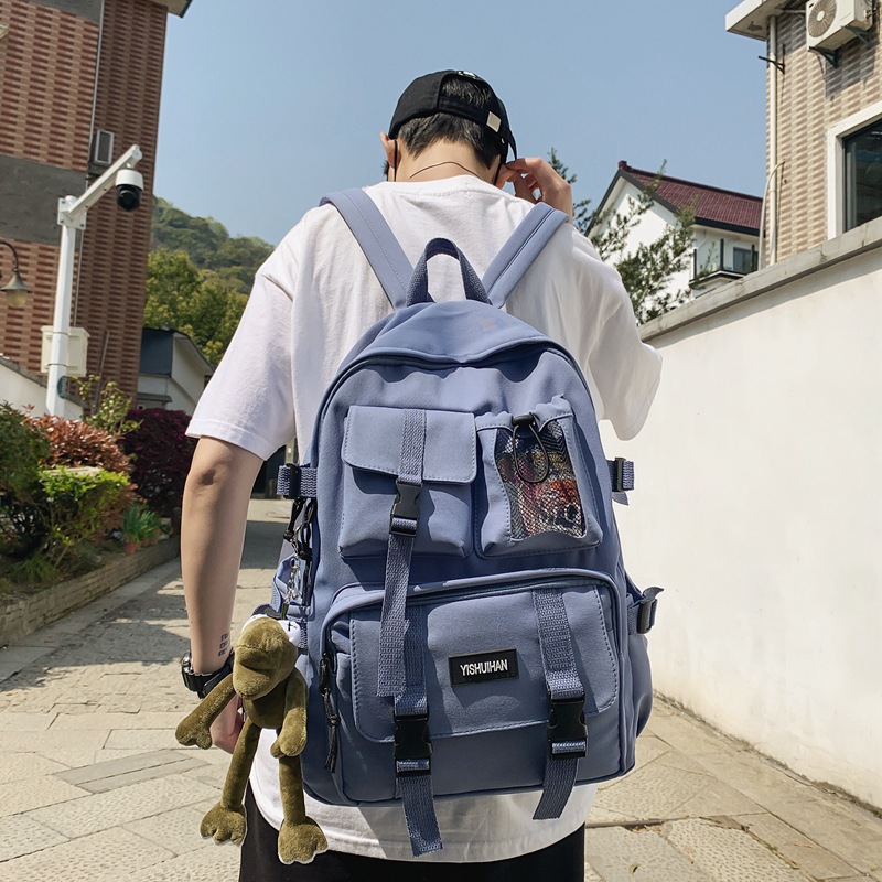 Picture of ins schoolbag women's Korean-style Harajuku ulzzang high school student junior high school student simple backpack men's large capacity backpack