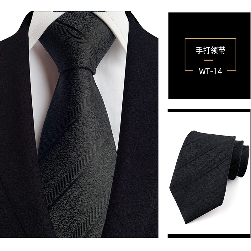 Picture of 8cm hand tie polyester yarn-dyed men's formal wear striped professional business suit accessories manufacturers in stock wholesale