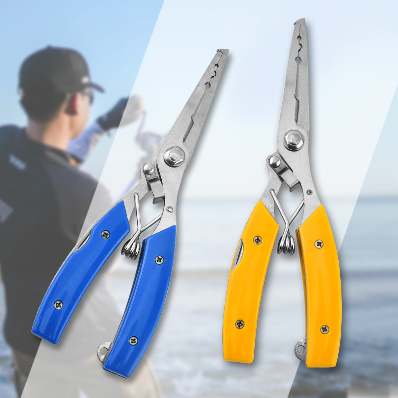 Multifunctional road forceps outdoor fishing gear stainless steel fishing tongs fishing line shears fish hook control ring opening device