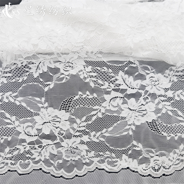 New Stretch Lace Fabric, Wavy Lace, Bright Silk Flowers, Soft and Skin-Fribottomly Four-Way Elastic Bottoming Shirt Intimates Fabric