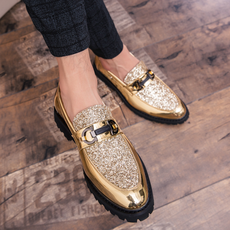 Autumn 2024 New Business British Men's Casual Leather Shoes Fashionable Bright Leather Work Shoes plus size Increased Leather Shoes
