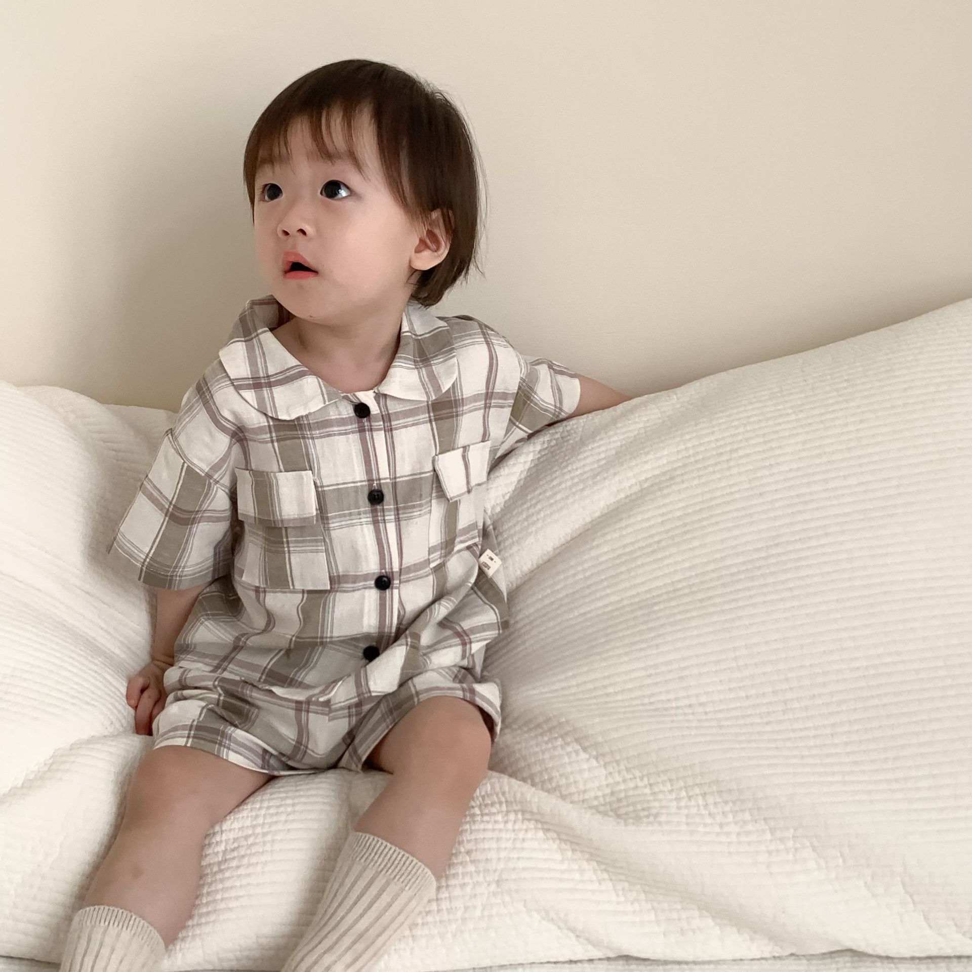 Picture of Boys Summer Suit Thin Korean Style Kidsren's Clothing Two-Piece Set Baby Clothes 2025 Summer New Kidsren's Summer Clothing