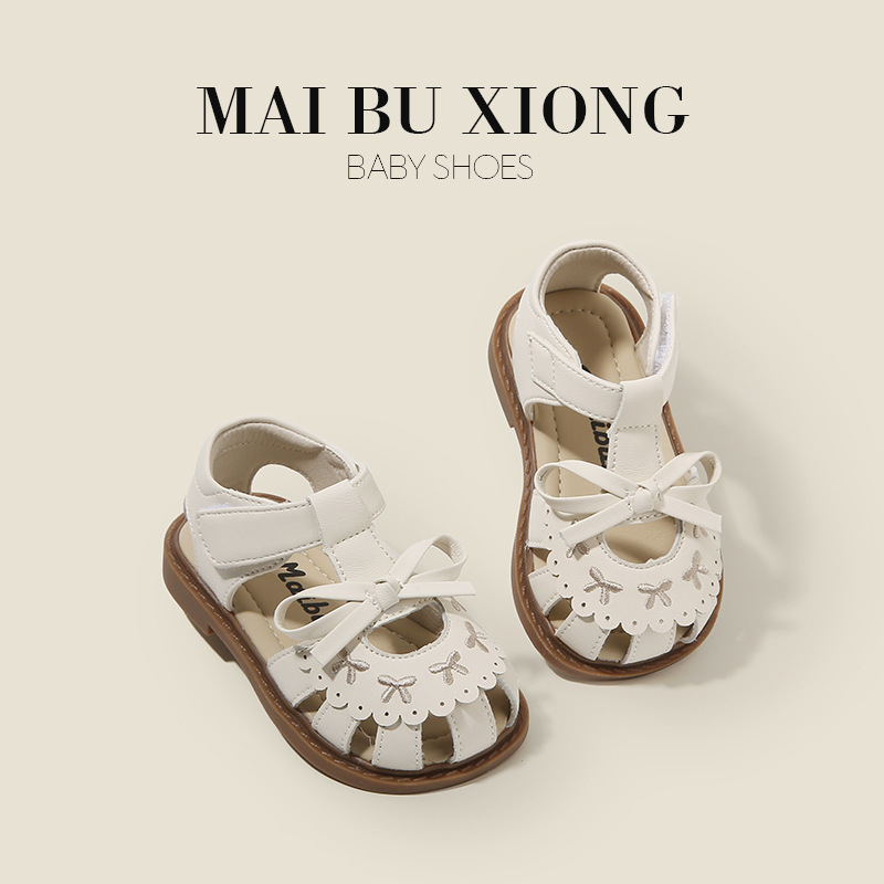 Maibu Bear Girls Small Leather Shoes Baby Shoes Summer Children Toddler Shoes Baby Girl Sandals Princess Non-slip Children's Shoes
