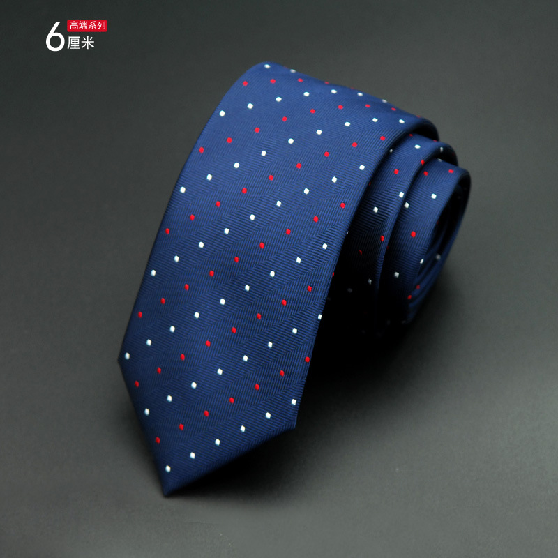 Picture of Men's Tie Korean Style Casual Polyester Silk Narrow Business Fashion Groom Wedding 6cm Small Tie