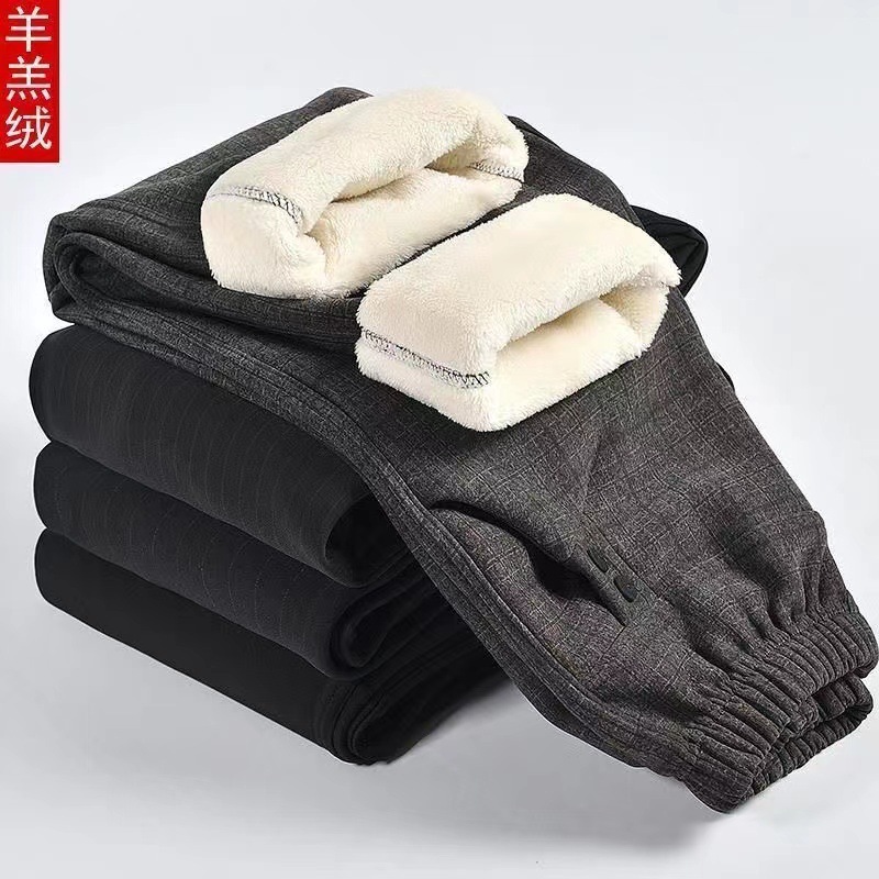 Picture of Autumn and Winter Thickened fleece-lined Middle-aged and Elderly Women's Pants Loose High Waist Casual Pants Outerwear Straight Leg Pants Mother's Pants plus size Cross-border