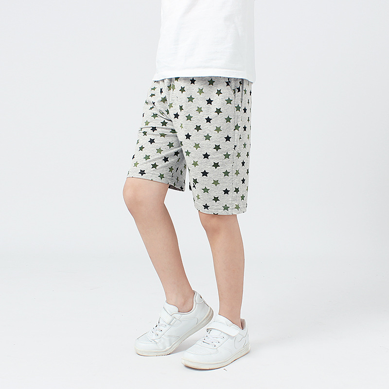 Picture of Children's Summer Korean Style New Boys' Casual Shorts Big Children's Stars Full Print Breathable Children's Five-point Pants for Hair