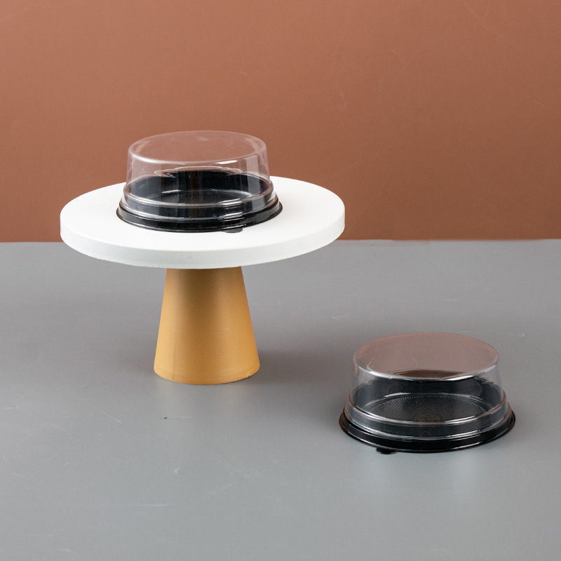 Mini 3 inch cake box round cheese children's cake packaging box disposable lasagna mousse transparent packing box