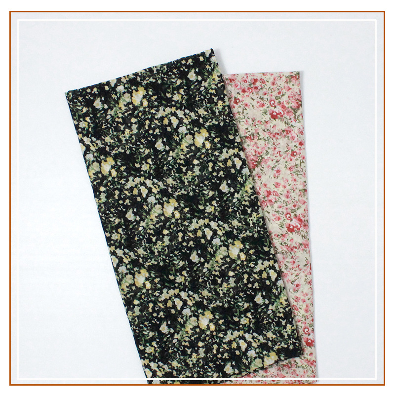 Chiffon Printed Fabric Small Floral Floral Graphic Printed Cloth Fashion Dress Slip Skirt Soft Summer Fabric