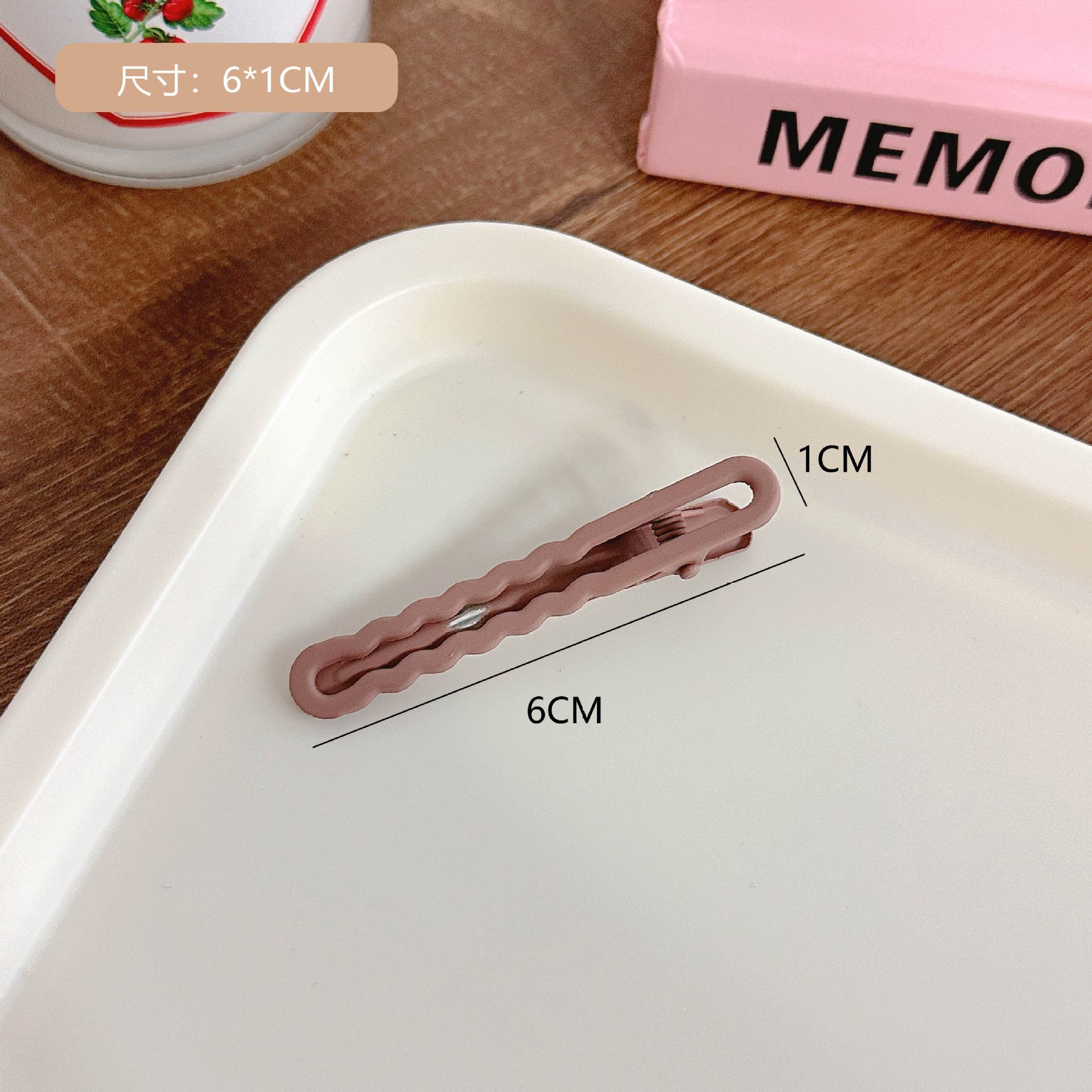Picture of milk brown Seamless Hairpin Women's Side Fringe Clip Headwear High-grade Broken Hair Hairpin Metal One-character Clip Side Clip