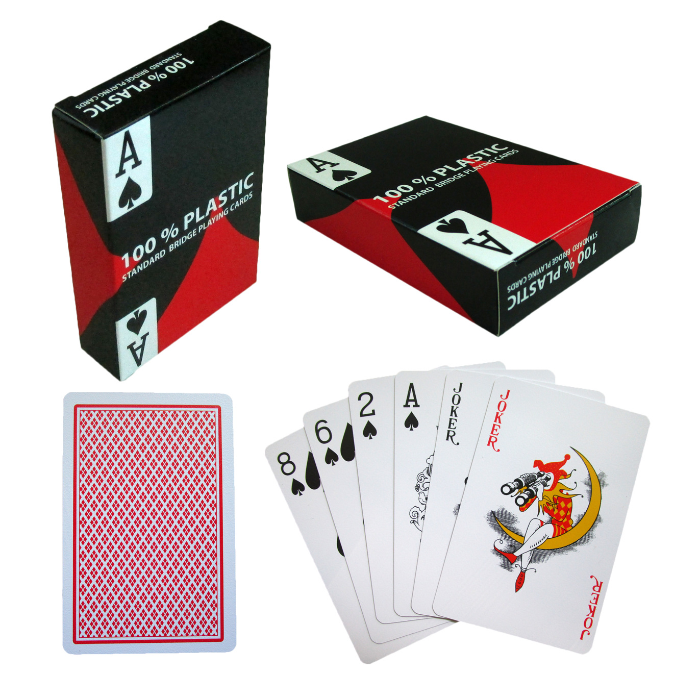 Plastic poker manufacturers spot supply White Bridge thick pvc playing cards red and blue two-color optional