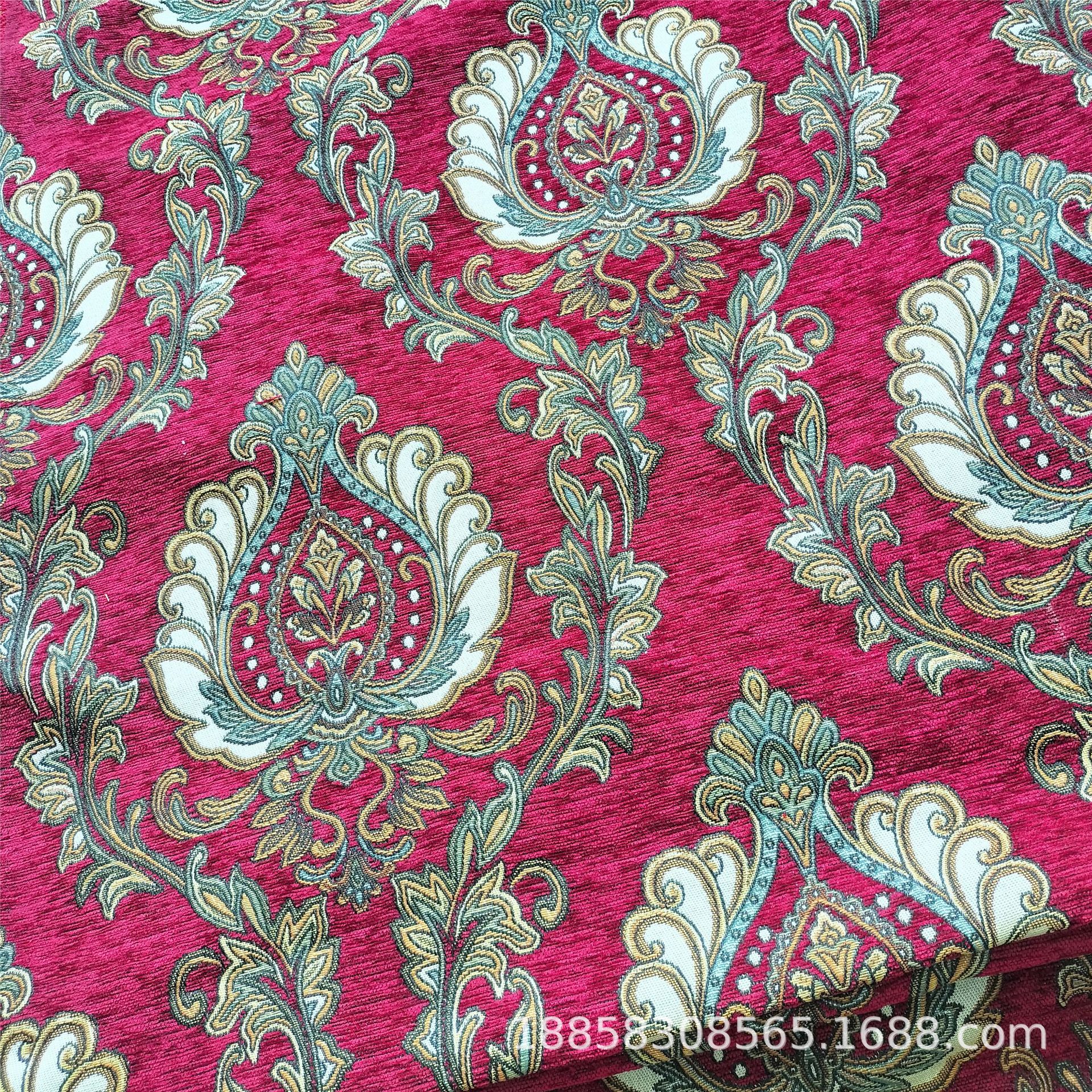 European-style Chenille Jacquard Cloth Classic Seat Fabric Nordic Court-style Yarn-dyed Jacquard Decorative Cloth