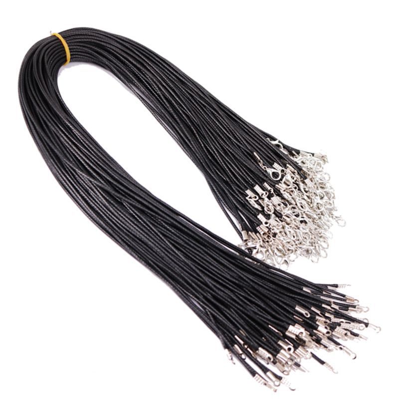 Picture of D Jewelry Accessories DIY Necklace Rope Lobster Clasp Leather Rope Korean Wax Thread Necklace Rope Black Leather Rope Pendant Pendant Rope