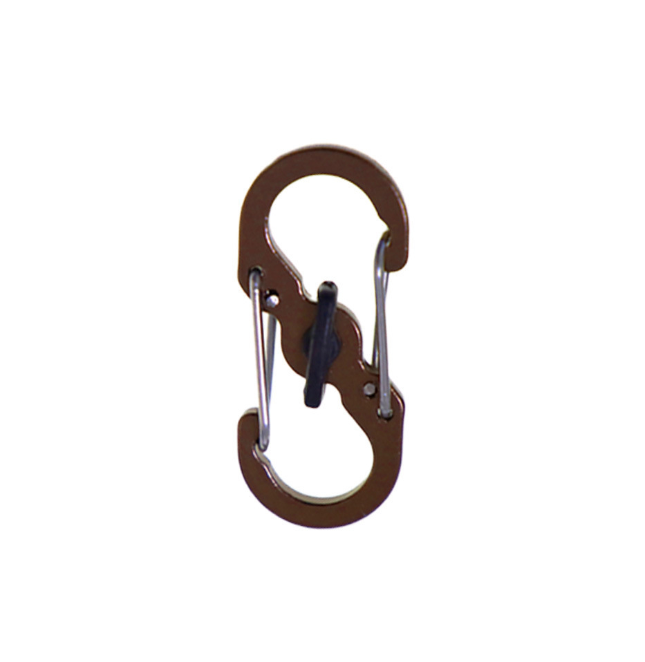 Picture of Fox Small size stainless steel 8-word buckle with lock anti-theft S buckle key chain travel bag buckle