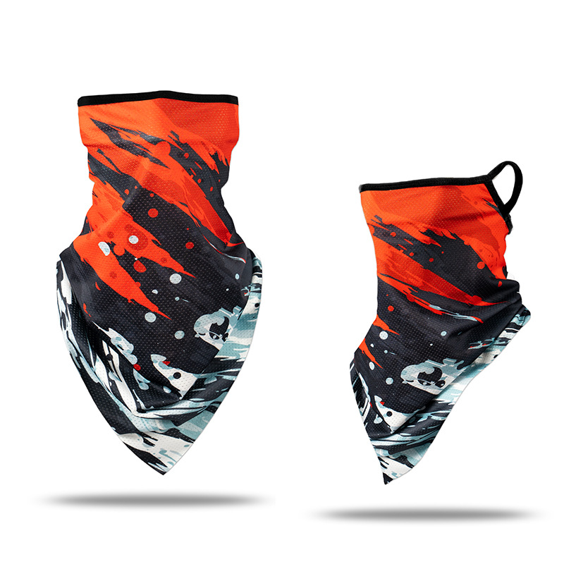 Picture of Ice Silk Ear Hanging Mask Triangle Towel Neck Set Mesh Sunscreen Outdoor Riding Fishing Windproof Scarf Men's and Women's Face Towel Summer