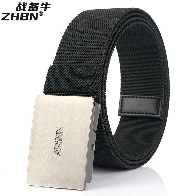 Comprehensive Cow Single Circle Men's Elastic Elastic Belt All Year Round 120cm Workwear Jeans Casual Press Buckle Belt