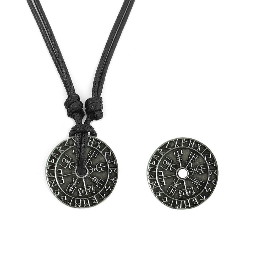 Picture of Cross-border Hot Selling Nordic Viking Hollow Rune Pendant Necklace Viking Ethnic Style Amulet Pendant