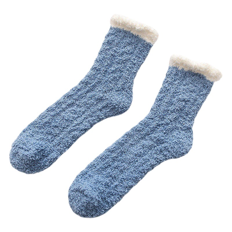Coral Velvet Socks Women's Velvet Thickeneded Sleeping Socks Autumn and Winter Home Winter Sleeping Confinement Socks New Sleeping Socks