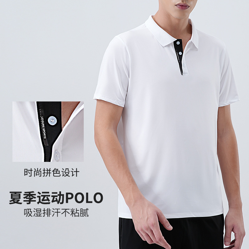 Summer short-sleeved polo shirt men's high-end group clothing quick-drying fitness clothing lapel sportswear running casual clothing