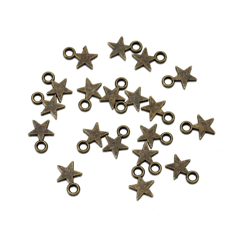 Picture of DIY handmade jewelry accessories alloy star pendant 100pcs homemade necklace key ring pendant manufacturers wholesale