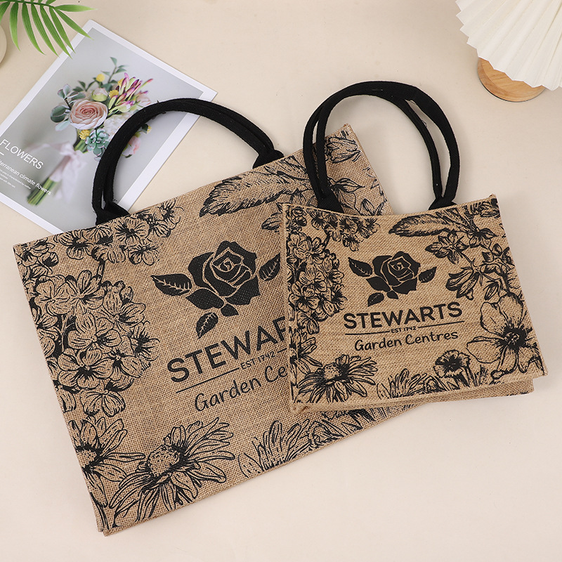 Linen Bag with Printed Logo, Plain Shopping Tote Bag, DIY Linen Eco-Friendly Jute Bag, Eco-Friendly Jute Bag