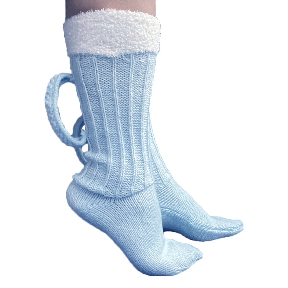 Amazon Explosions Cross-border European and American Beer Socks Color-matching Home Floor Socks Warm Mid-tube Wool Socks