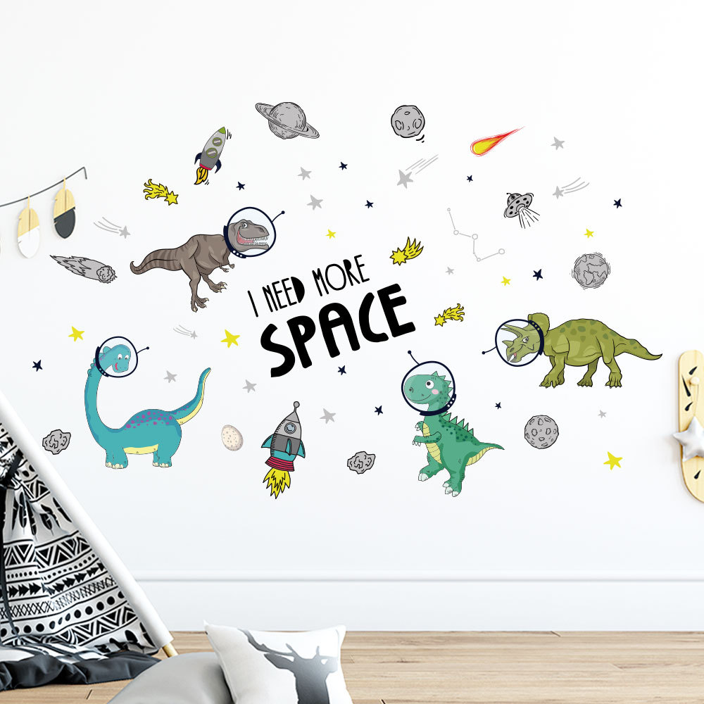 space color cartoon animal space seabed removable children's room playground decoration background MUP1089