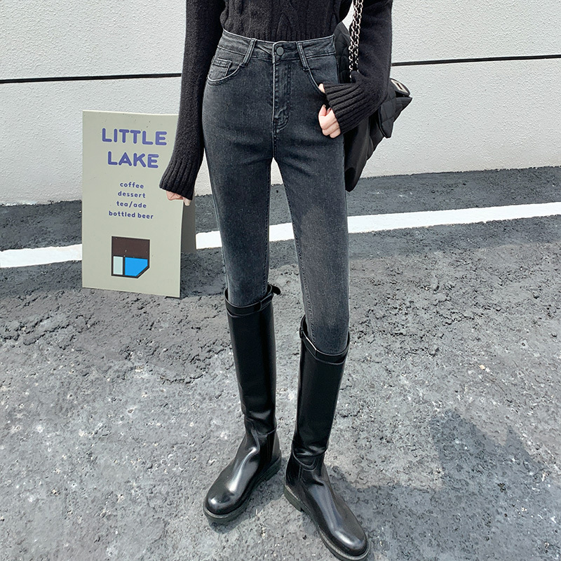Picture of Daifa Large Size Jeans Women's Autumn and Winter 2022 New High Waist Slimming Stretch Tight Slim Fit Pencil Pants