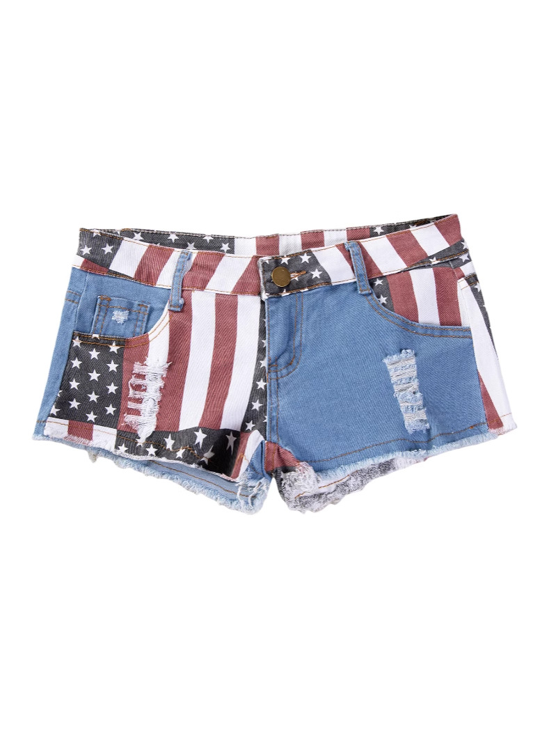 388 # 2024 Cross-Border New Summer Women's Low-Waist Jeans Denim Shorts Sexy Hot Pants Nightclub Ripped European and American