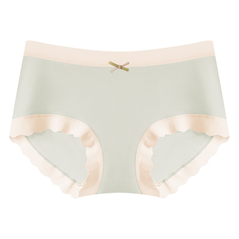 Mid-Waist Seamless Women's Underwear, Soft and Skin-Friendly Cotton, Regenerated Cellulose, Antibacterial Crotch, Simple and Sweet, Slimming for Young Girls