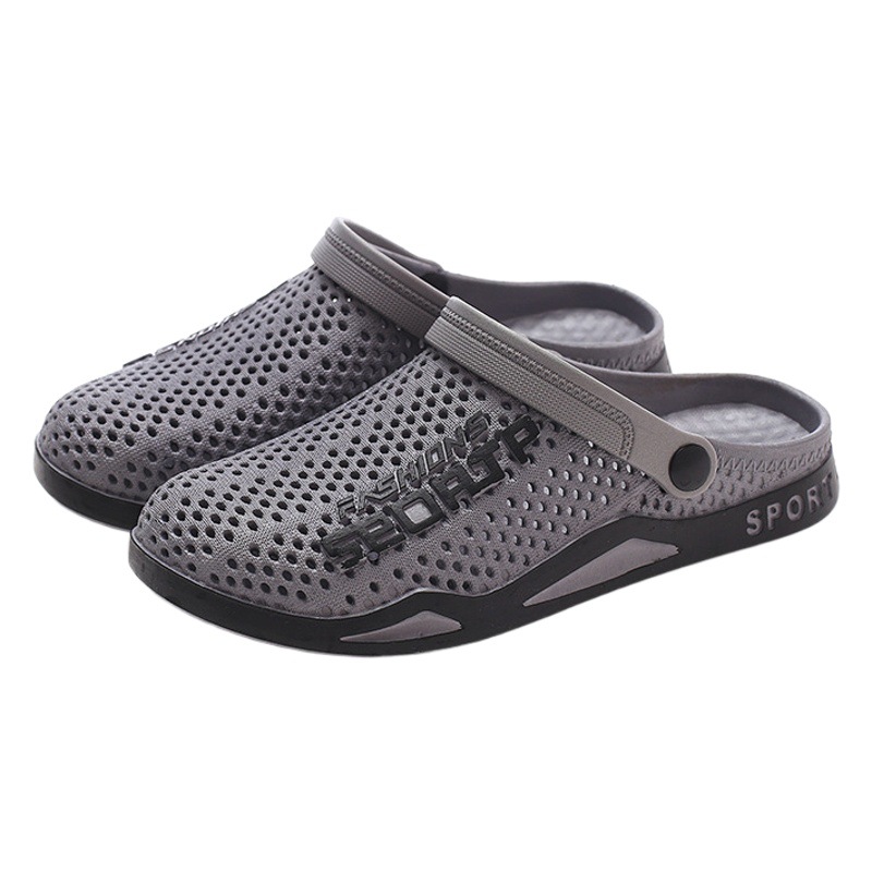 Summer New Baotou Dual-purpose Sandals Beach Shoes Anti-slip Soft Rubber Work Fashion Men's Hole Sandals