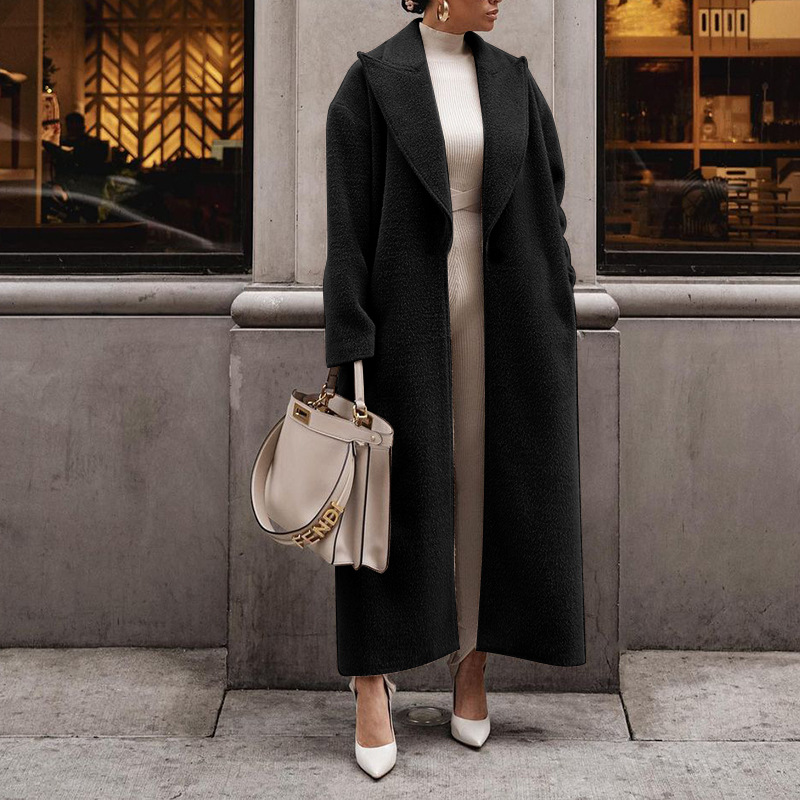 Picture of Cross-Border European and American Autumn and Winter Foreign Trade Fashionable Direct Sales Warm Jacket Long-Sleeved Lapel Women's Plush Top Women's Outwear