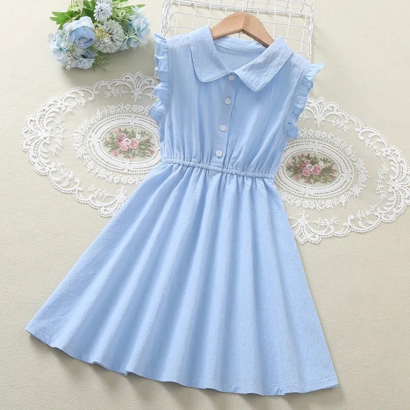 Picture of Girl's Dress Summer New Style Girl's College Style Vest Skirt Children's Thin Tight Waist Shirt Skirt